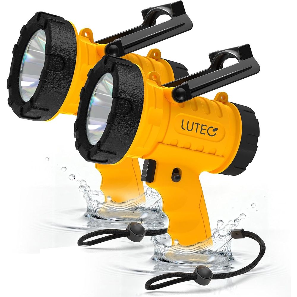 Outdoor Lighting Battery - 2-Pack Rechargeable 90,000 Lux Spotlight Flashlight,