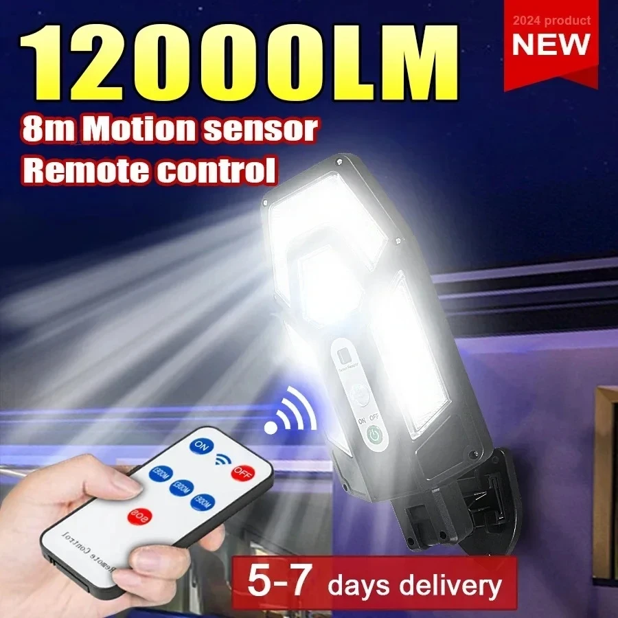 Outdoor Lighting Sensor - 12000LM Powerful Solar Wall Lamp with