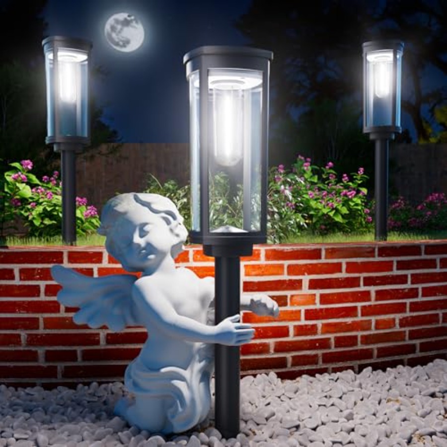 Outdoor Lighting Driveway - Solar Pathway Lights Outdoor Powered Waterproof