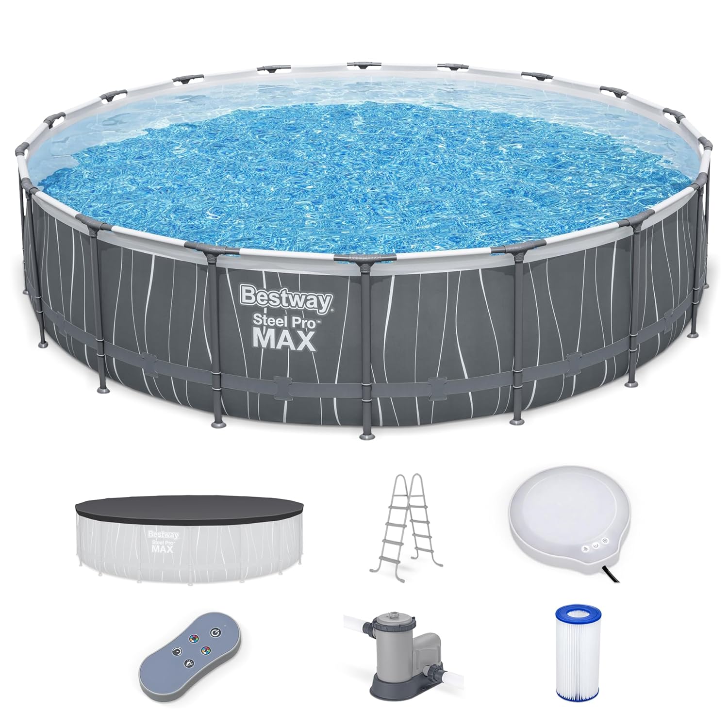 Outdoor Lighting Around Pool - Steel Pro MAX 18' x 48