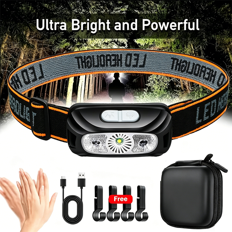 Outdoor Lighting Sensor - Strong Light Headlamp Portable LED Sensor