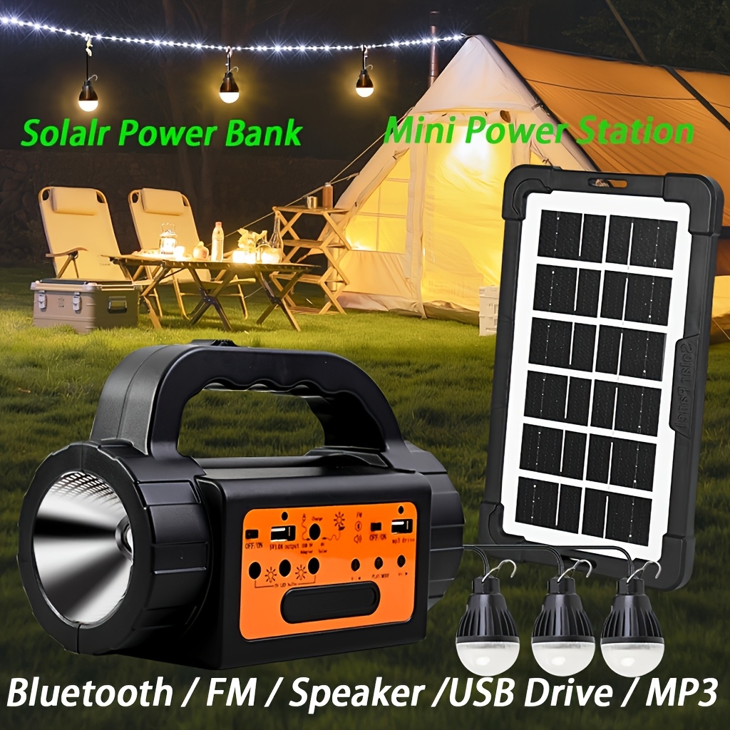 Outdoor Lighting Battery - Solar Rechargeable Camping Lights Outdoor, Powered