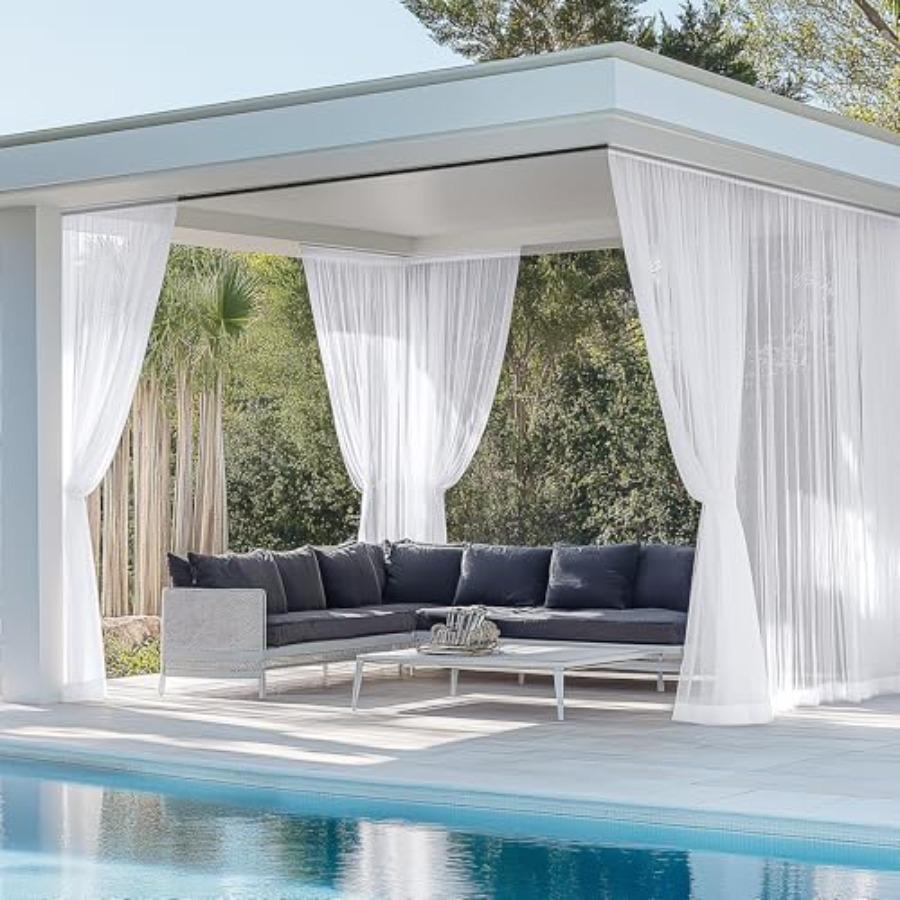 Outdoor Lighting Gazebo - Outdoor sheer curtains for patio, gazebo,