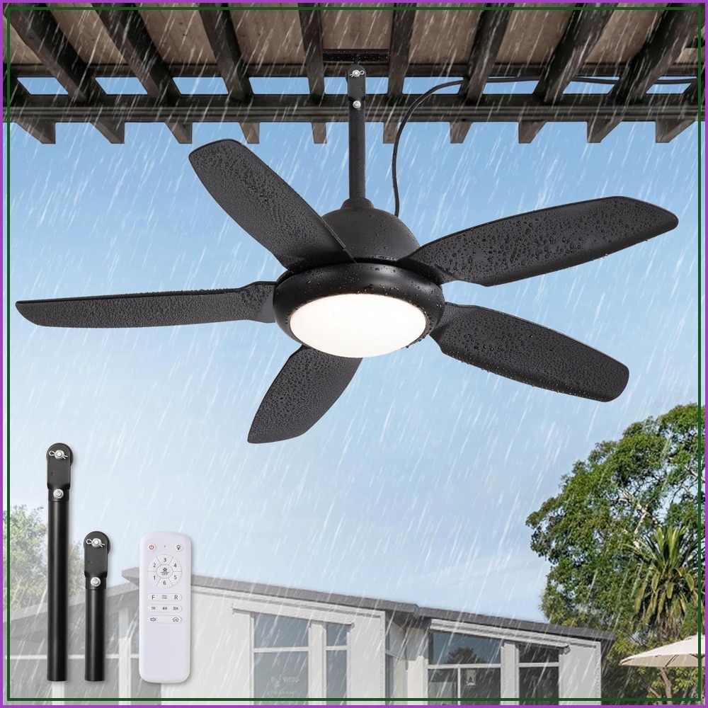 Outdoor Lighting Gazebo - 42 inch Waterproof Outdoor Ceiling Fan