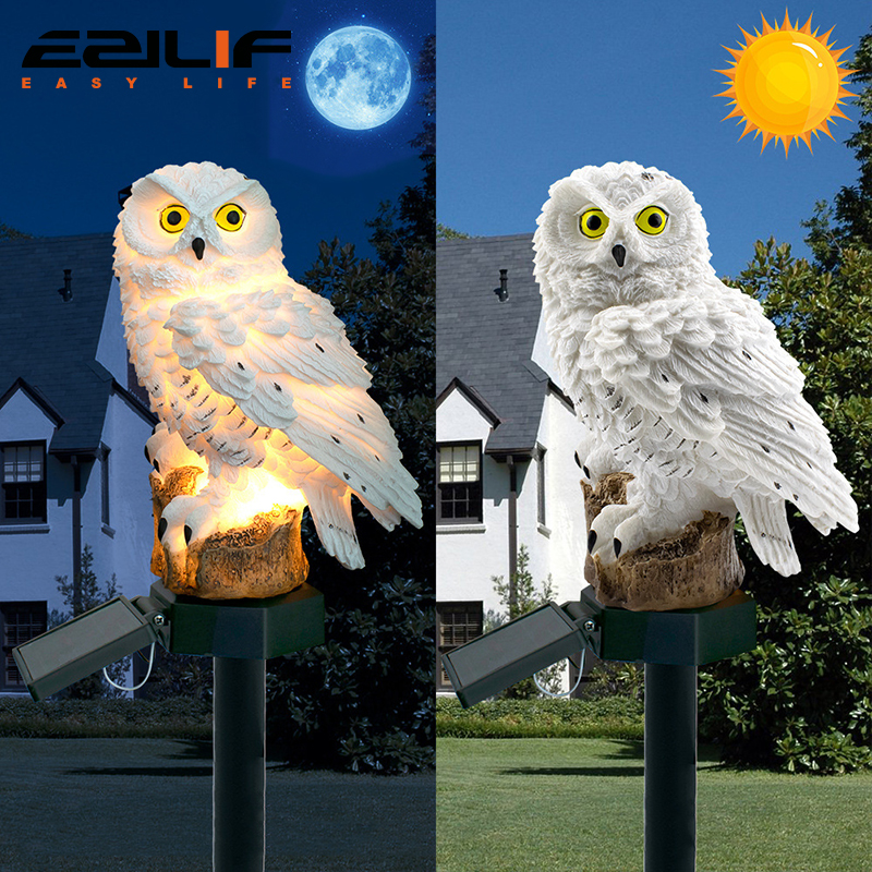 Solar light owl animal sculptu - Outdoor Lighting Gazebo のレビューと価格