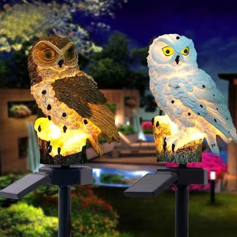 Solar light owl animal sculptu - Outdoor Lighting Gazebo のレビューと価格