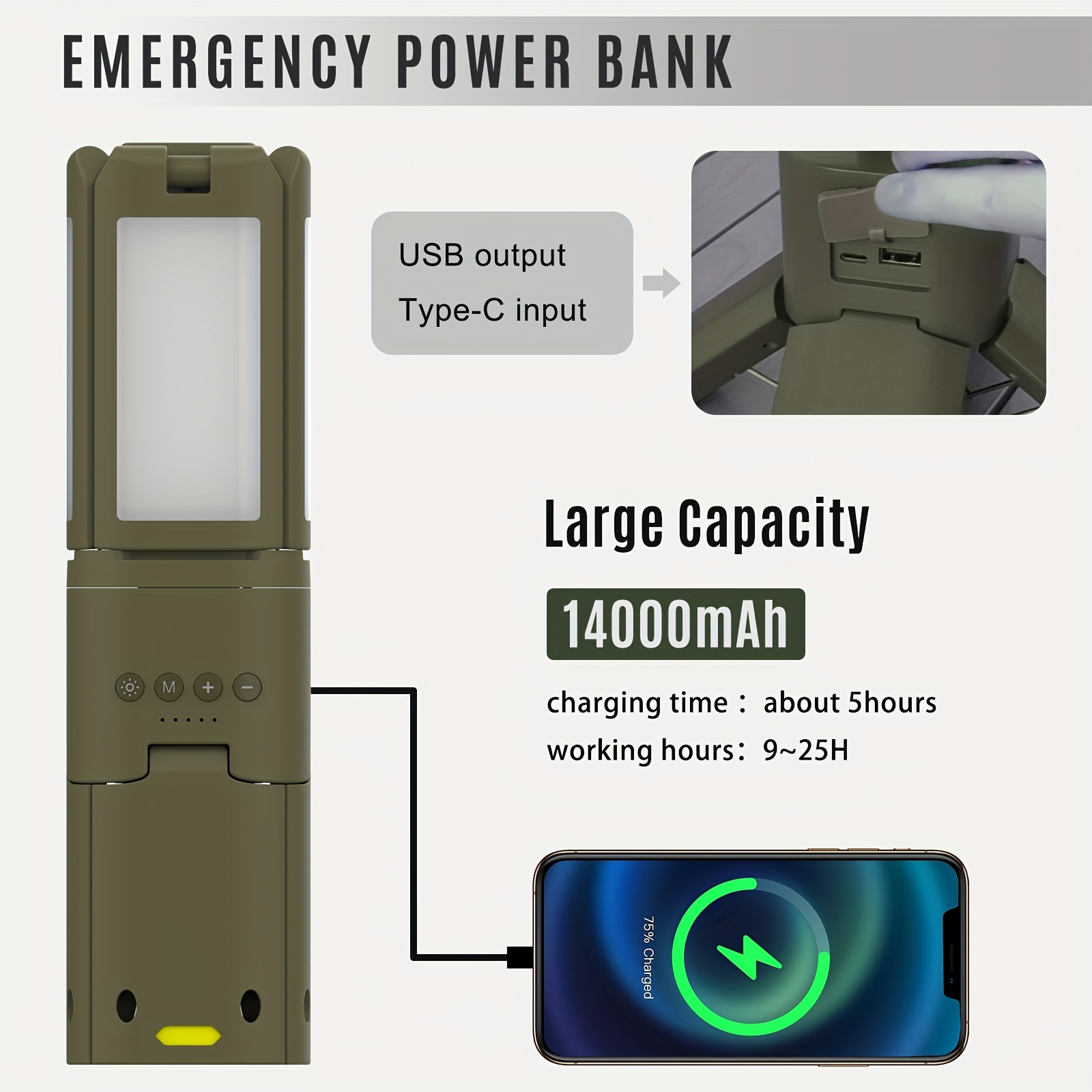 Camping Lantern, 14000mAh Rech - Outdoor Lighting Battery のレビューと価格