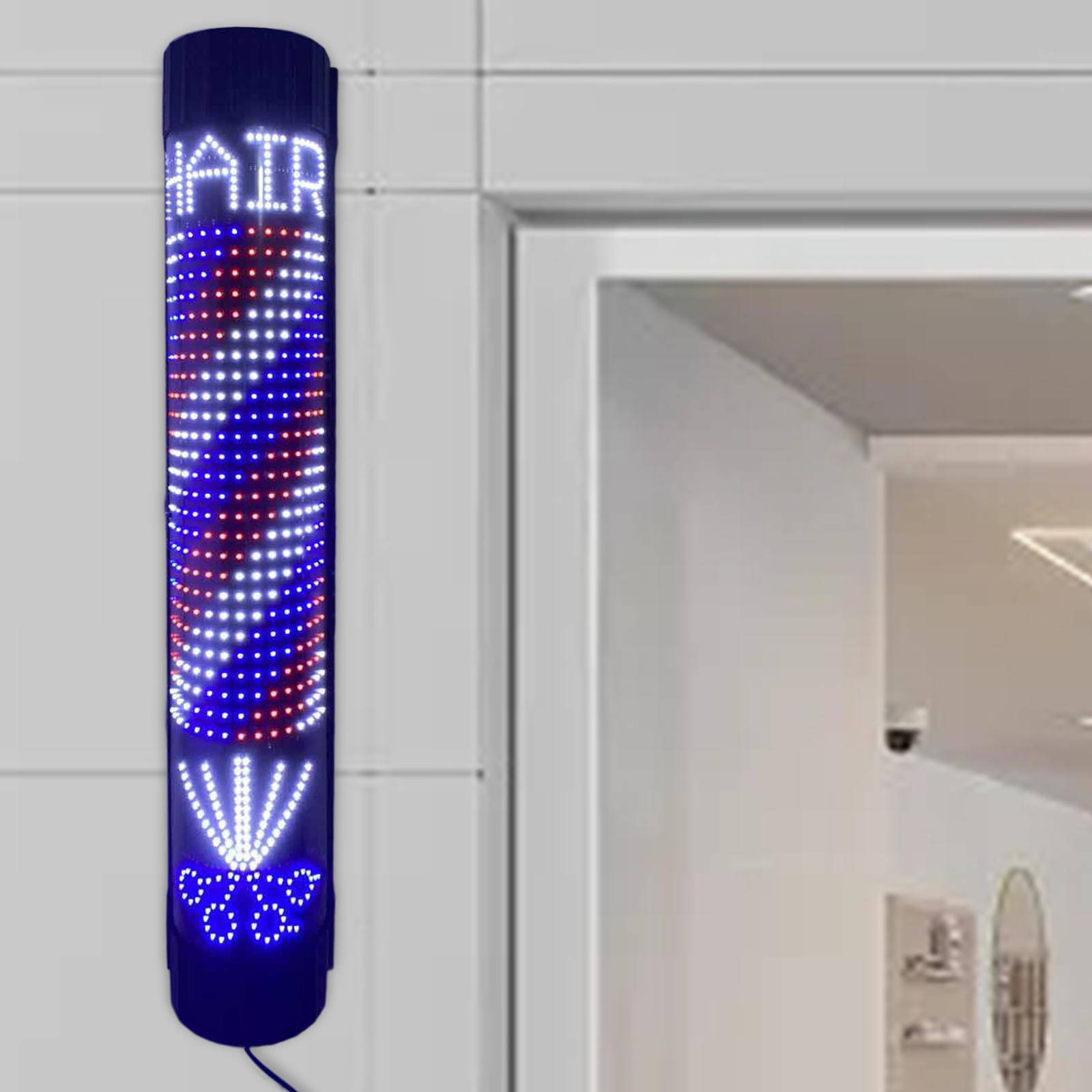 Barber Pole LED Light Rotating - Outdoor Lighting On House のレビューと価格
