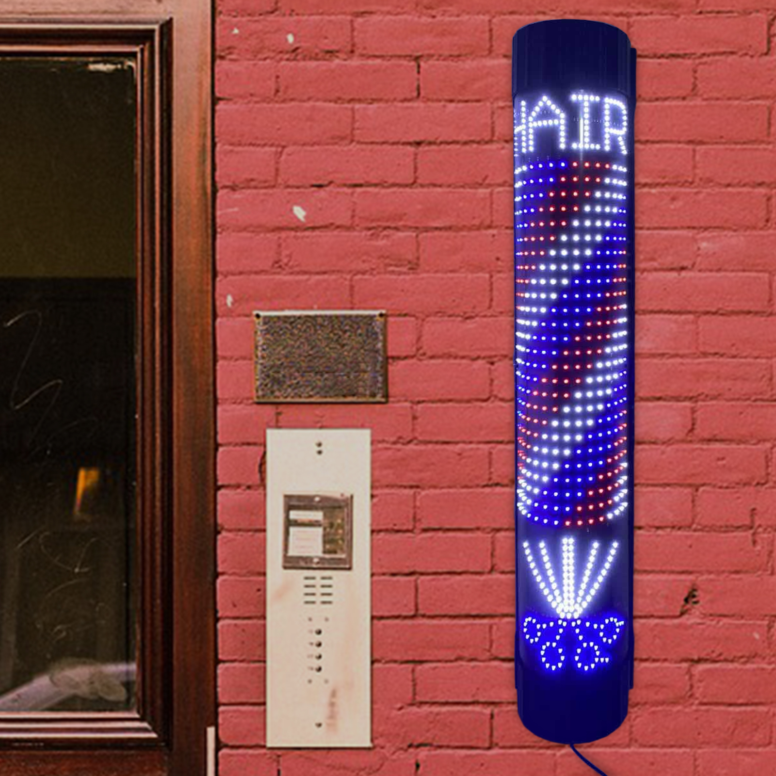 Barber Pole LED Light Rotating - Outdoor Lighting On House のレビューと価格