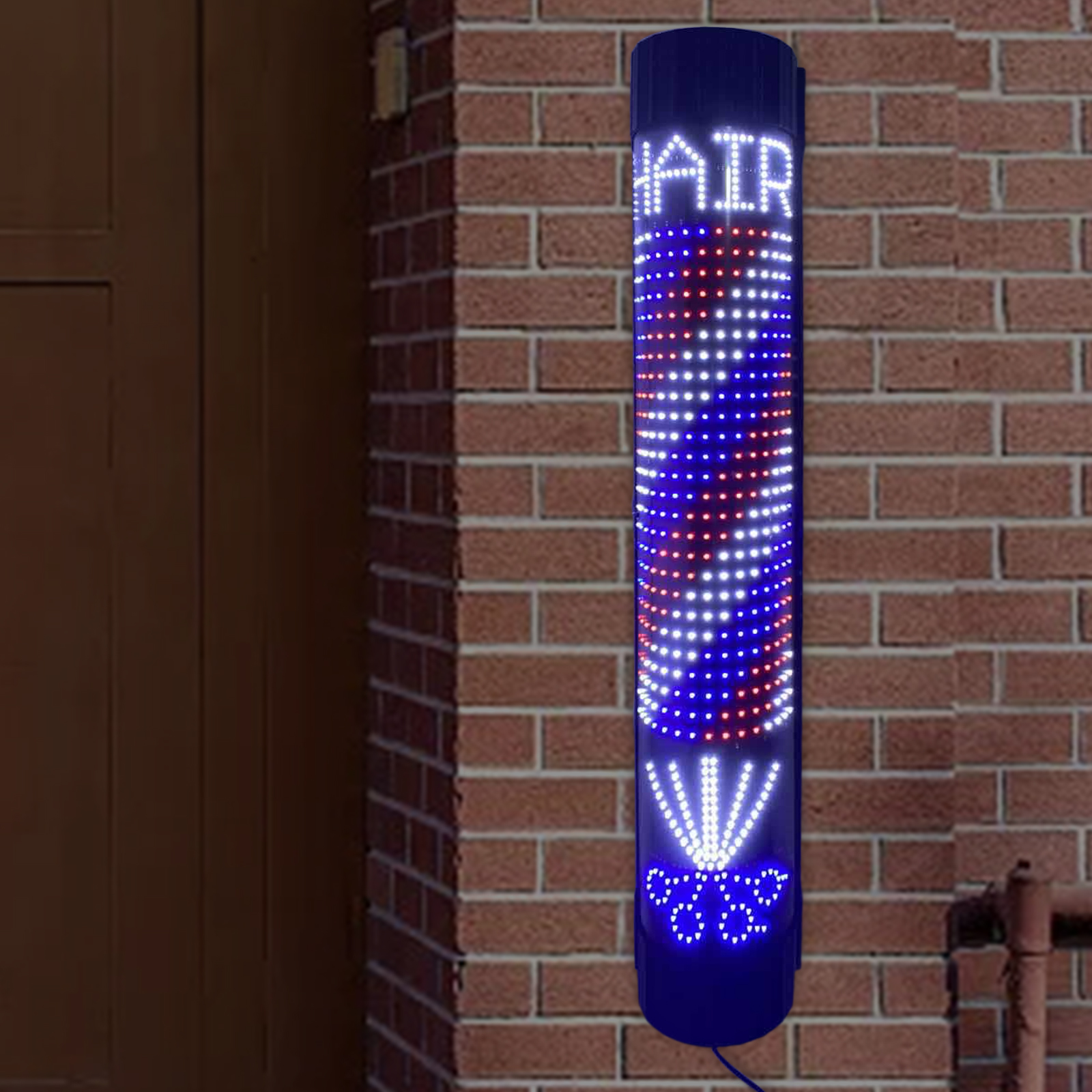 Barber Pole LED Light Rotating - Outdoor Lighting On House のレビューと価格