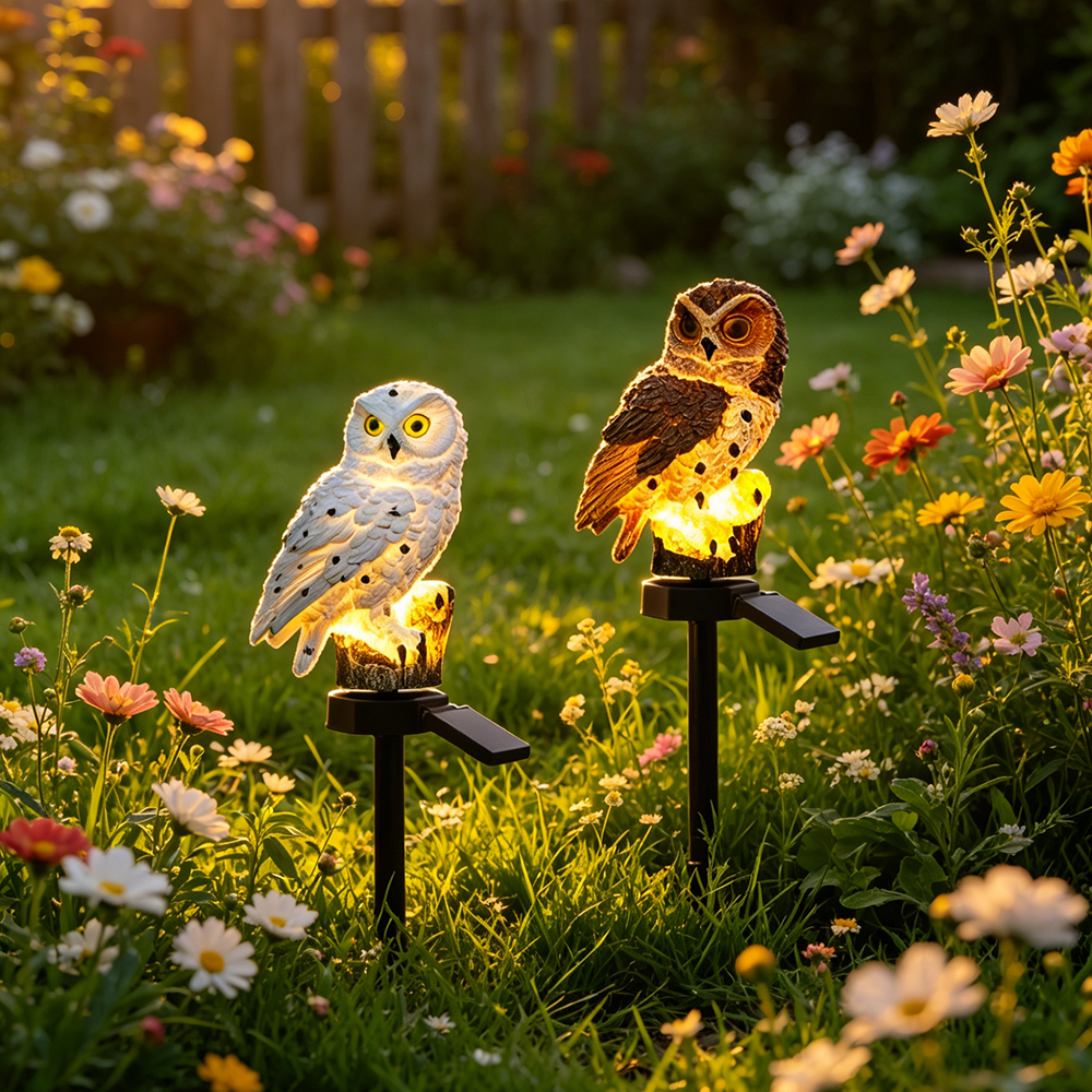Owl Solar Light, Resin Owl Gro - Outdoor Lighting House のレビューと価格