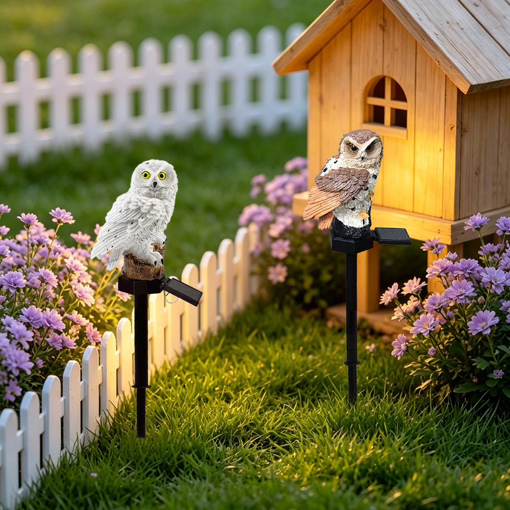 Owl Solar Light, Resin Owl Gro - Outdoor Lighting House のレビューと価格