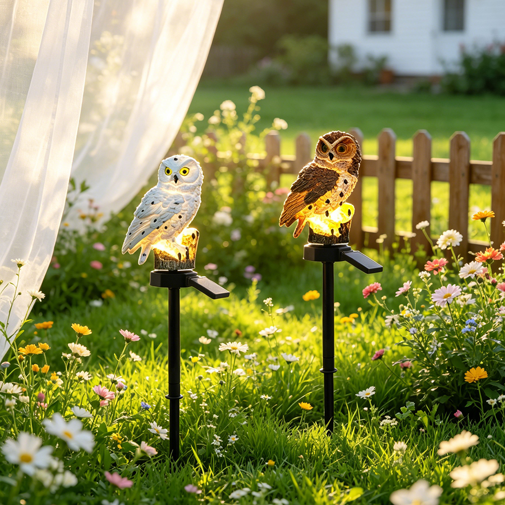 Owl Solar Light, Resin Owl Gro - Outdoor Lighting House のレビューと価格