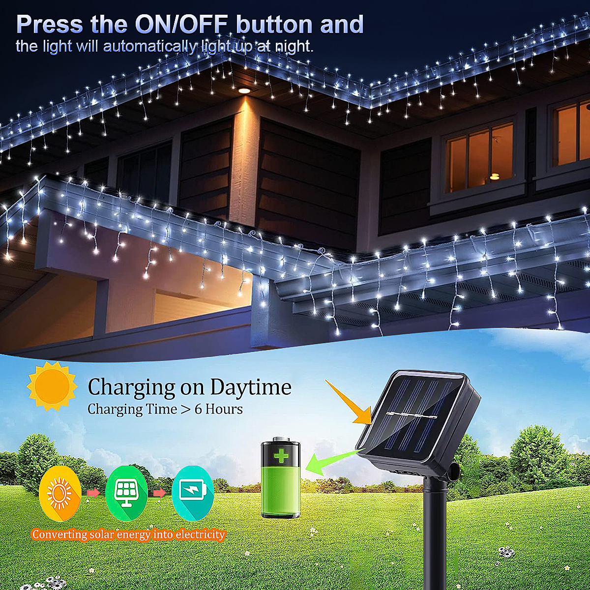 LED Solar String Lights Waterf - Outdoor Lighting Driveway のレビューと価格