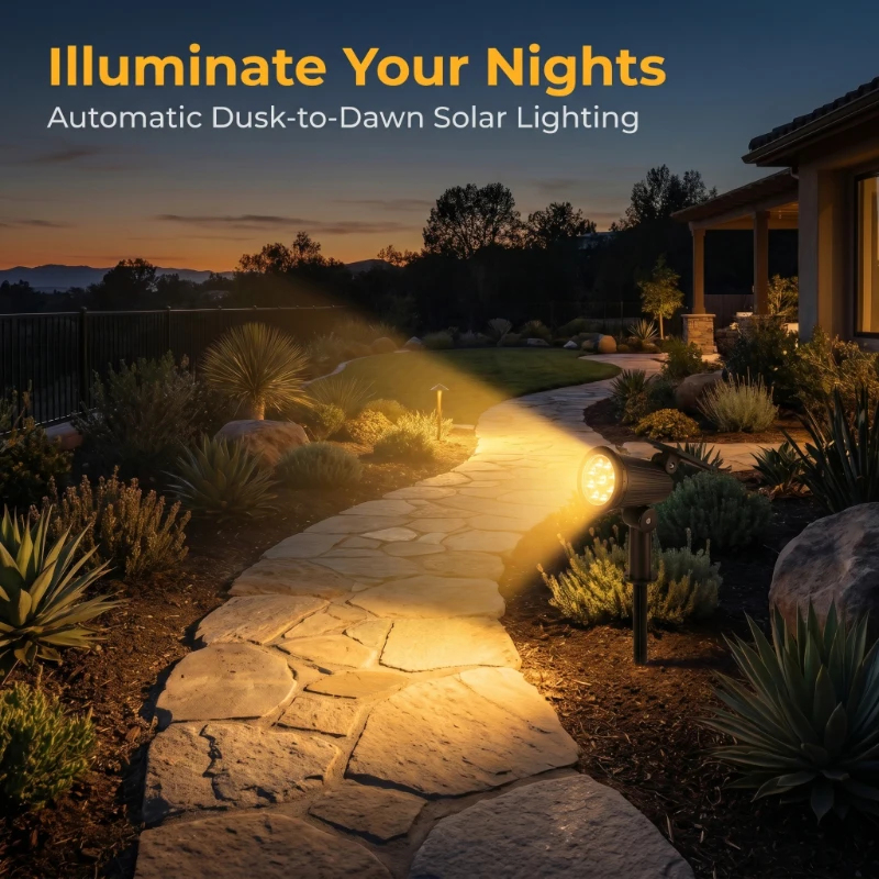 2PCS Solar Powered LED Spotlig - Outdoor Lighting Driveway のレビューと価格