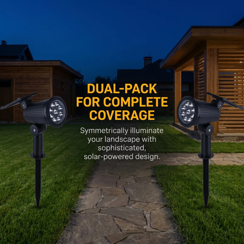 2PCS Solar Powered LED Spotlig - Outdoor Lighting Driveway のレビューと価格