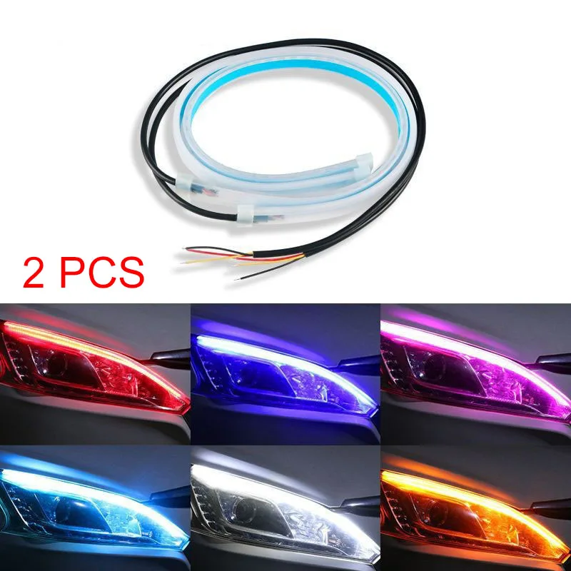2 Pcs Car DRL Flexible Waterpr - Waterproof Led Strip のレビューと価格