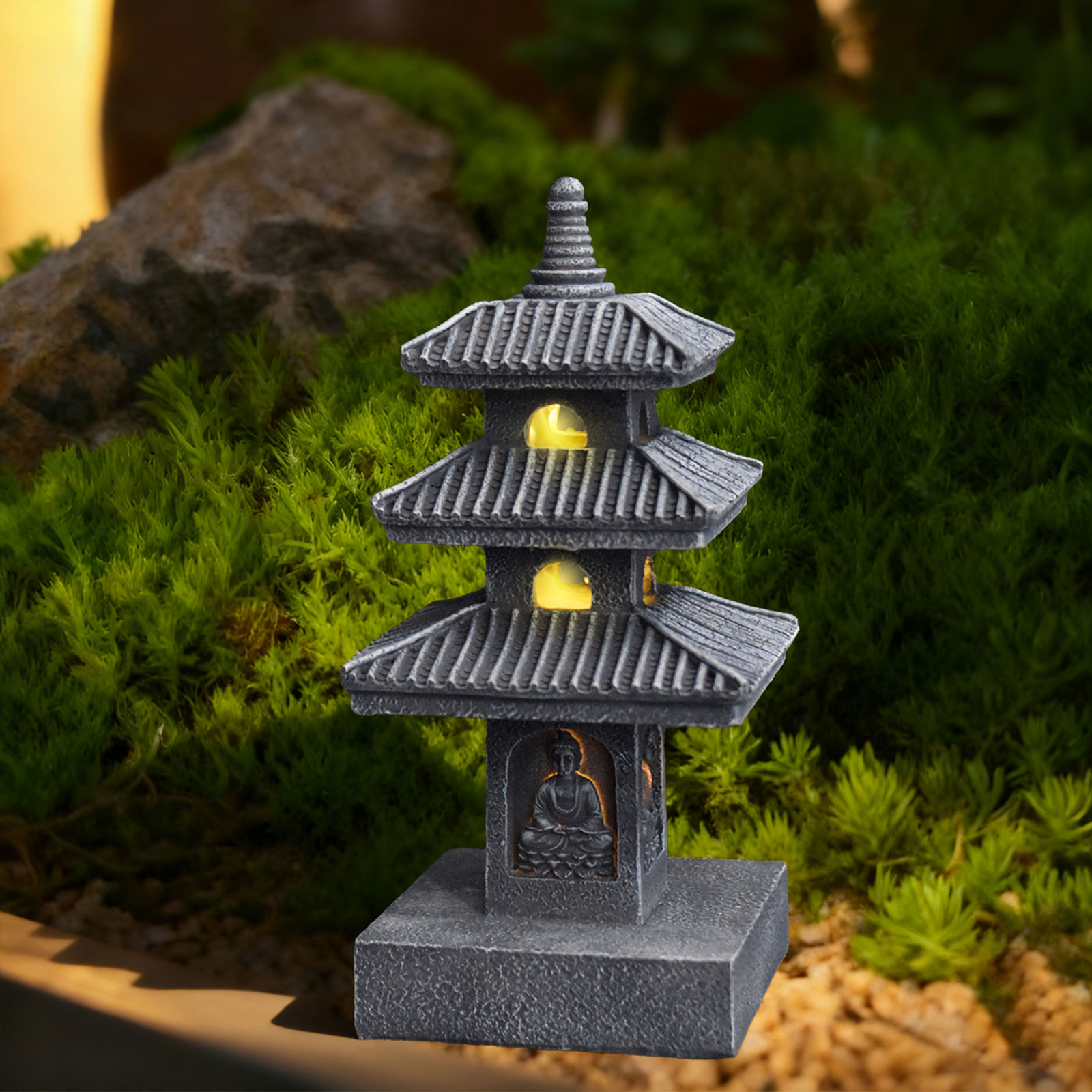 Solar Pagoda Lantern Garden St - Outdoor Lighting Driveway のレビューと価格