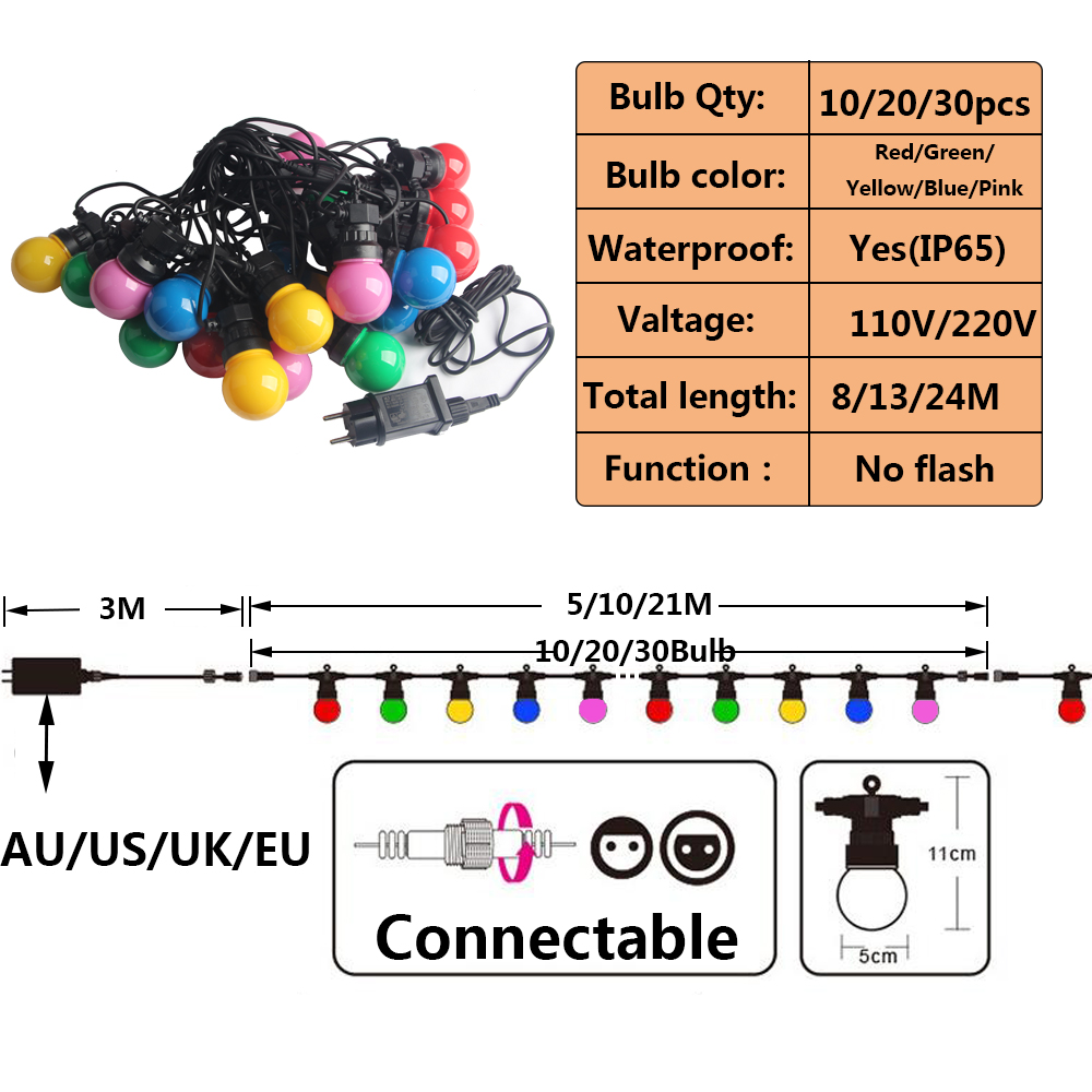 20/30 Colorful Bulb Led String - Outdoor Lighting Driveway のレビューと価格