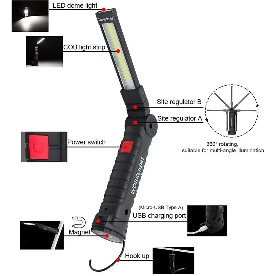 Rechargeable Magnetic Work Lig - Outdoor Lighting Hooks のレビューと価格