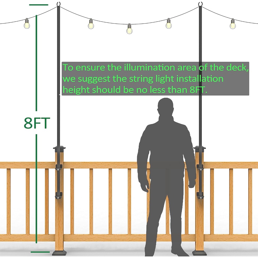 2 pack string light poles - st - Outdoor Lighting Hooks のレビューと価格