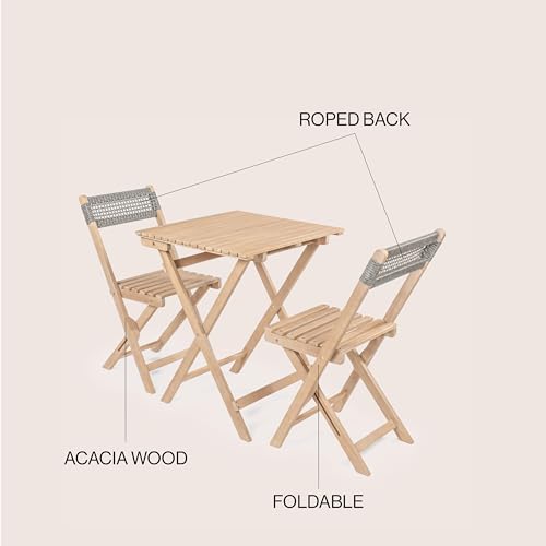 3-Piece Folding Outdoor Bistro - Outdoor Lighting Mediterranean Style のレビューと価格