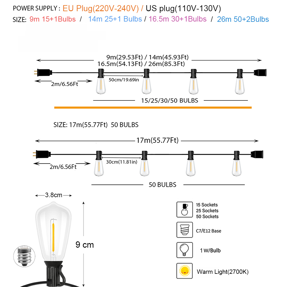 LED String Lights LED Outdoor  - Outdoor Lighting Driveway のレビューと価格