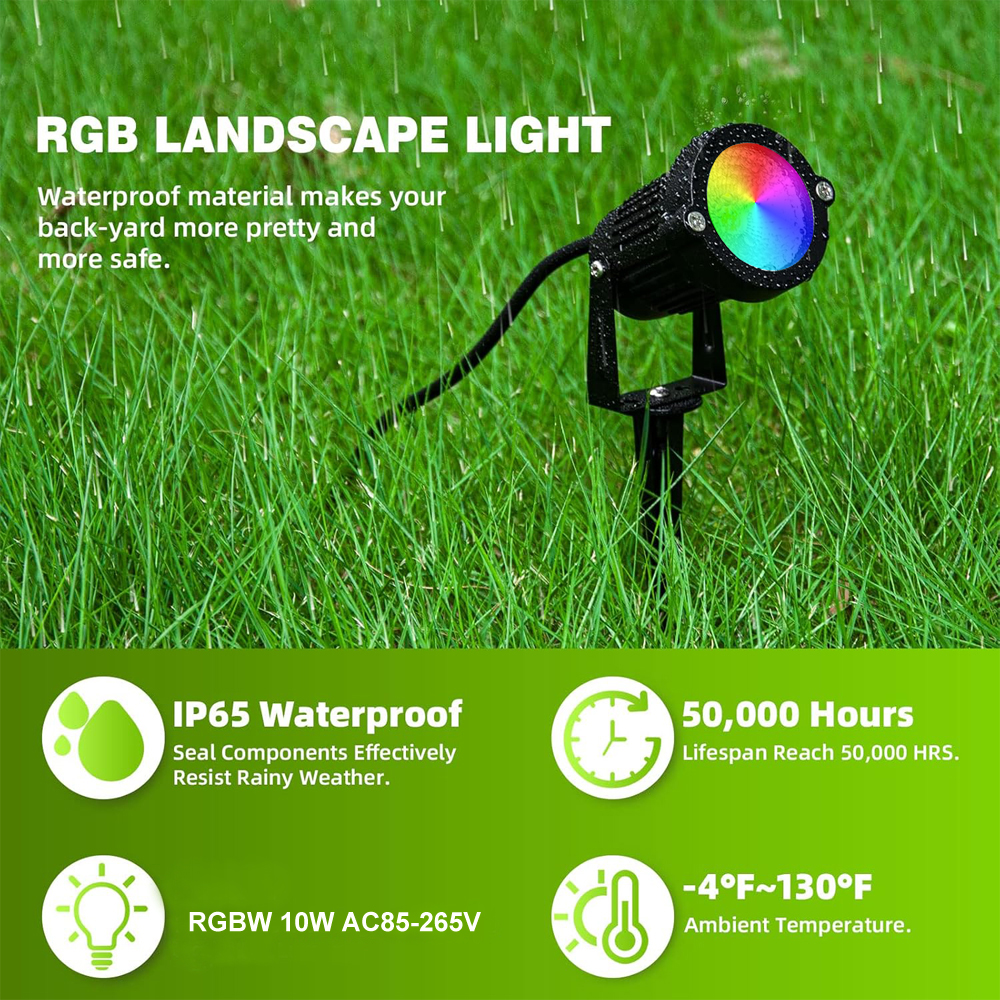 RGBW Landscape Lighting 10W wi - Outdoor Lighting For Garden のレビューと価格
