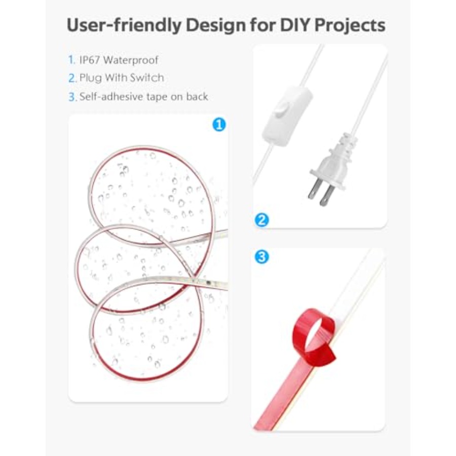 LED Strip Lights for Bedroom w - Waterproof Led Strip のレビューと価格