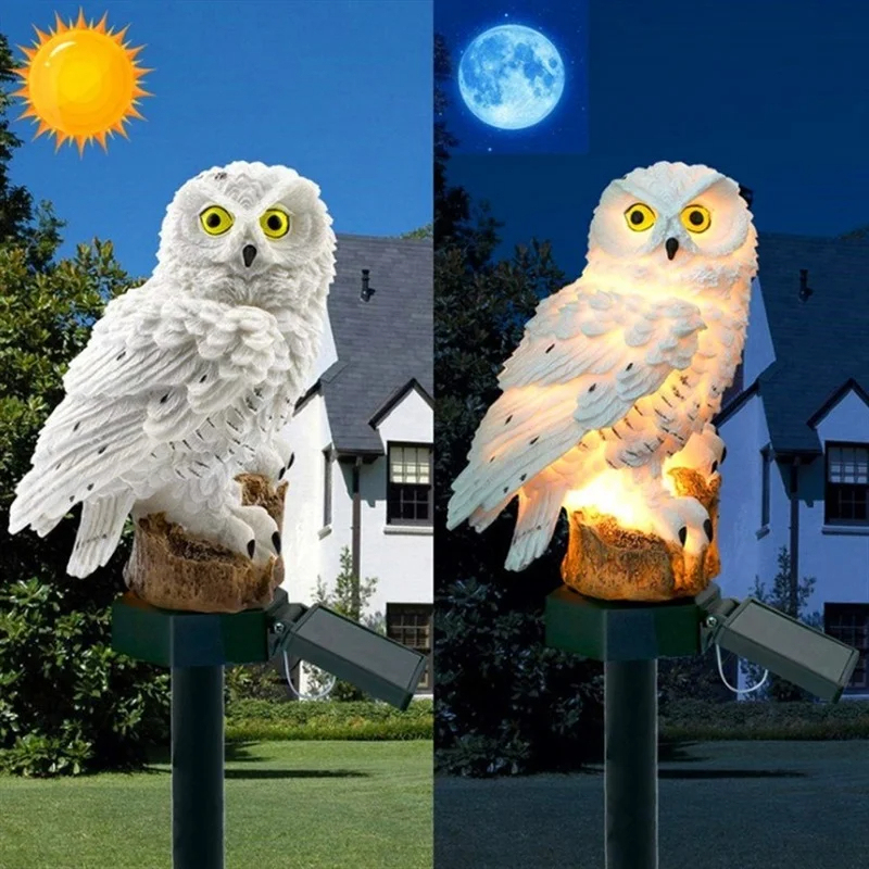 Solar Owl Statue Garden Light  - Outdoor Lighting House のレビューと価格