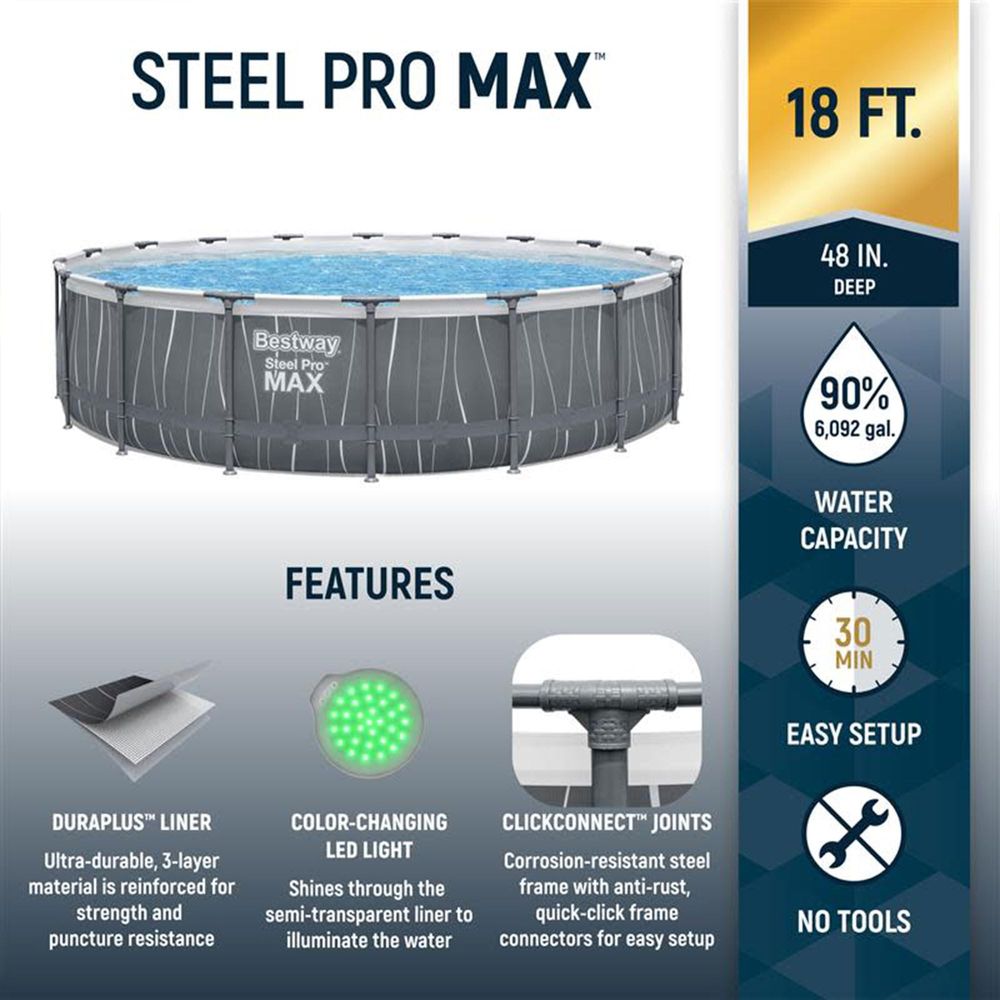 18 x 48 Above Ground Pool, Rou - Outdoor Lighting Around Pool のレビューと価格