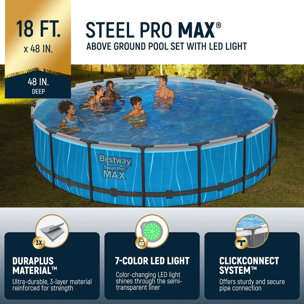 18 x 48 Above Ground Pool, Rou - Outdoor Lighting Around Pool のレビューと価格