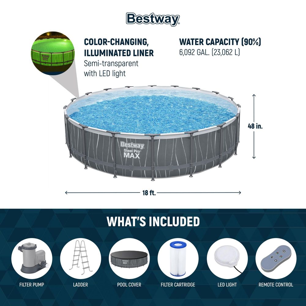18 x 48 Above Ground Pool, Rou - Outdoor Lighting Around Pool のレビューと価格
