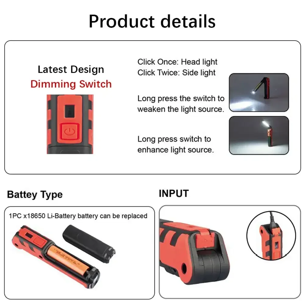 Dimmable COB LED Work Light US - Outdoor Lighting Hooks のレビューと価格
