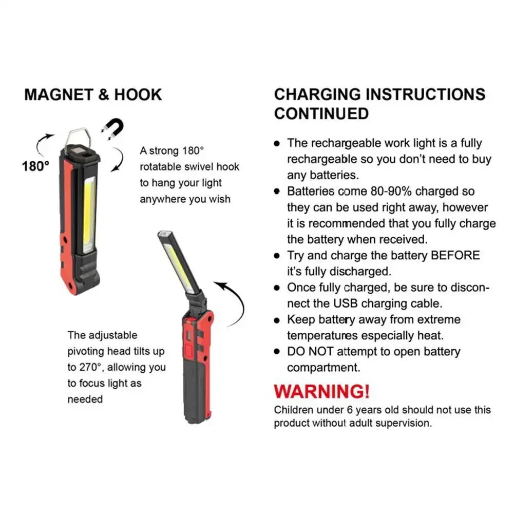 Dimmable COB LED Work Light US - Outdoor Lighting Hooks のレビューと価格