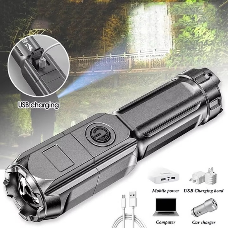 Super Bright Flashlight USB Re - Outdoor Lighting The Range のレビューと価格
