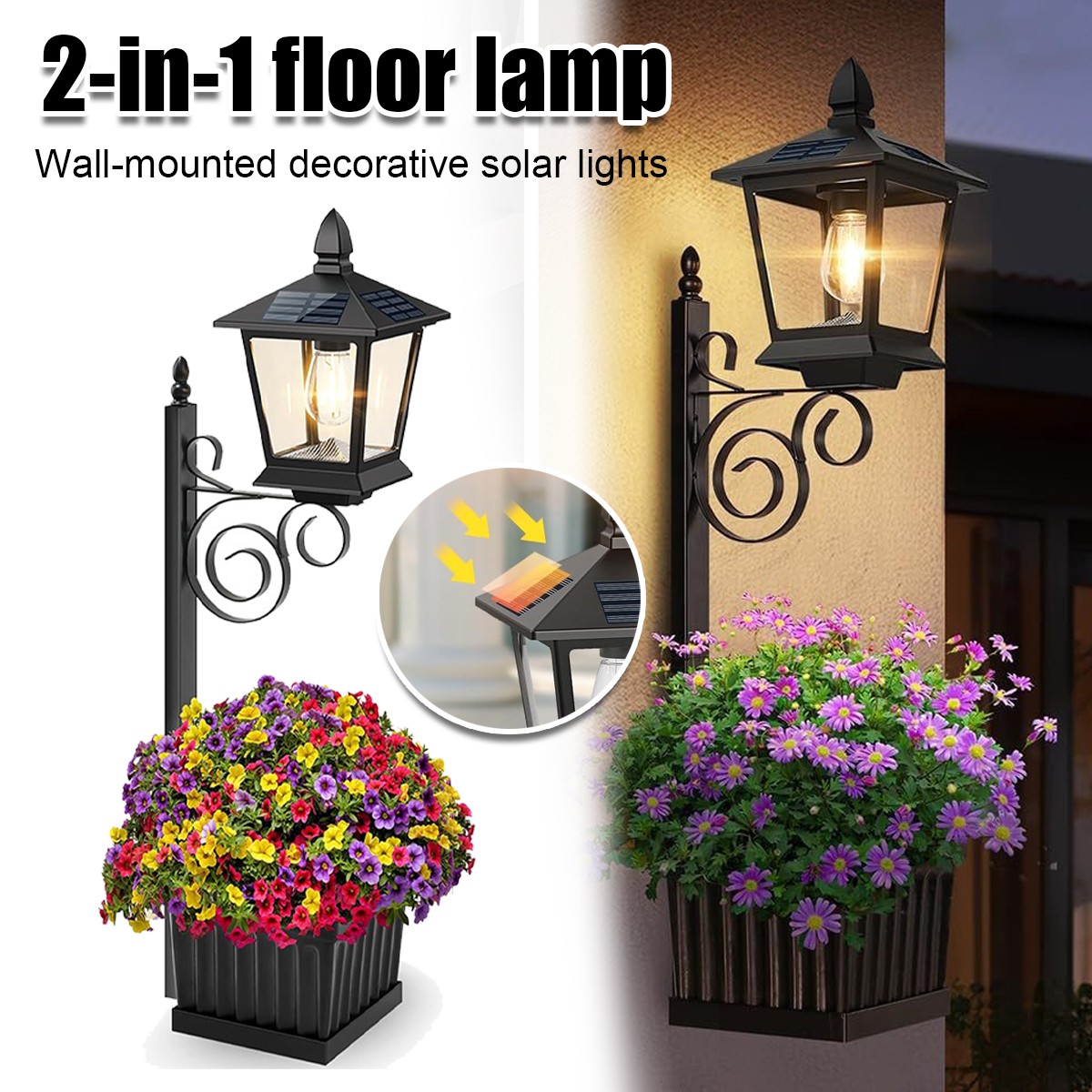Solar Powered 2-in-1 Flower Po - Outdoor Lighting Battery のレビューと価格