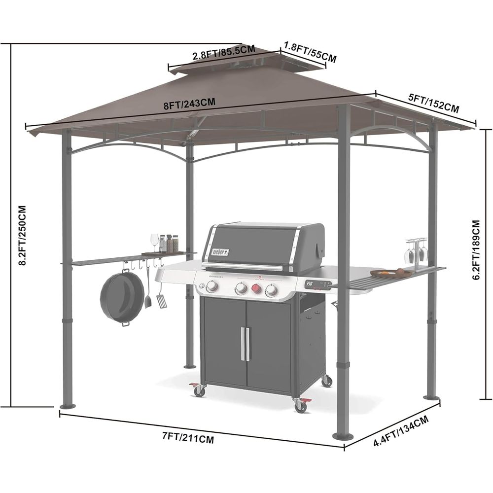 8ft x 5ft Outdoor BBQ Gazebo w - Outdoor Lighting Gazebo のレビューと価格