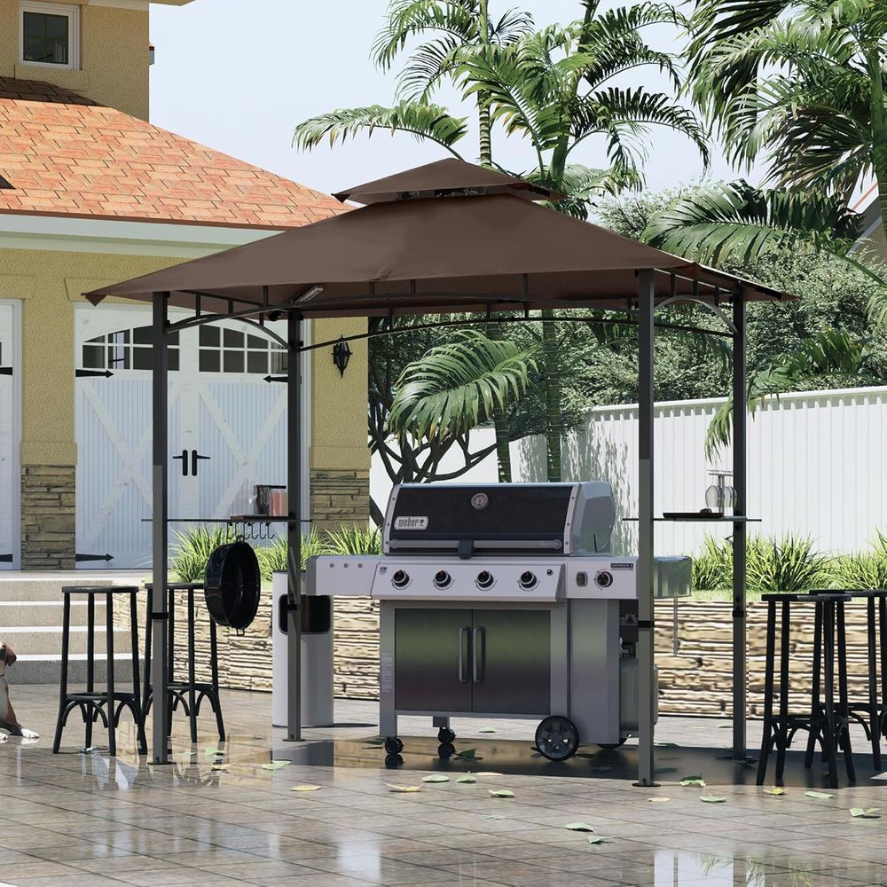 8ft x 5ft Outdoor BBQ Gazebo w - Outdoor Lighting Gazebo のレビューと価格