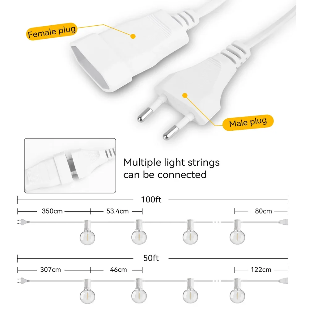 30M 15M Fairy String Light G40 - Outdoor Lighting Driveway のレビューと価格