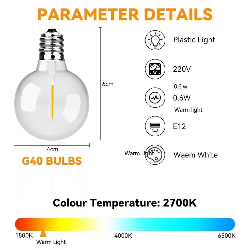 30M 15M Fairy String Light G40 - Outdoor Lighting Driveway のレビューと価格