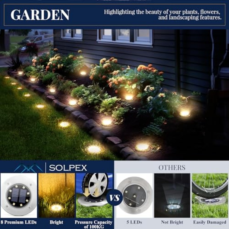 Solar Ground Lights Solar Ligh - Outdoor Lighting Driveway のレビューと価格